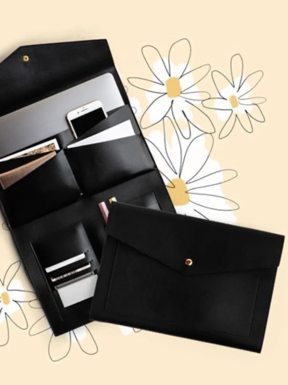 Glass Ladder & Co The Megan Portfolio Clutch in Black